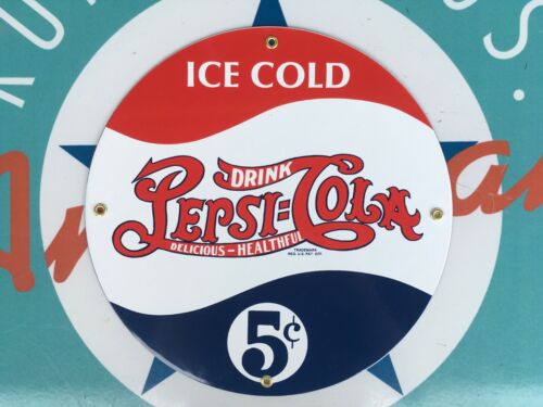ice cold PEPSI COLA  top QUALITY porcelain coated 18 GAUGE steel SIGN - 第 1/2 張圖片
