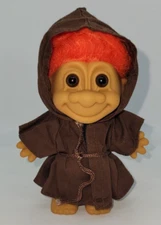 Trolls Russ Vintage Monk Friar Brown Costume Orange Hair Doll