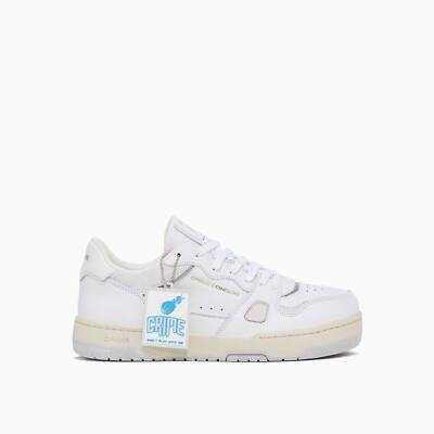 Sneakers Uomo Crime London in pelle Bianca effetto invecchiato mod. OFF COURT
