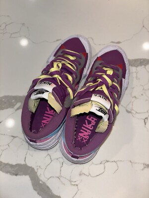 Nike KAWS x Sacai Blazer Low Purple Yellow Blue White
