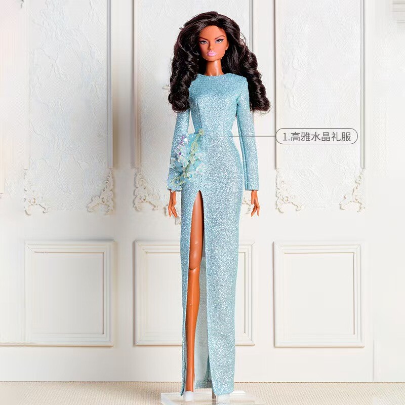 Fashion Blue 1/6 Doll Clothes Princess Evening Dress Wedding Party Gown  11.5" | eBay