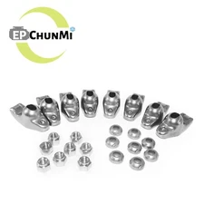 EPChunMi 8pcs Stamped Steel Rocker Arm 1.5 Ratio for 3/8 in. Stud For Chevy SBC