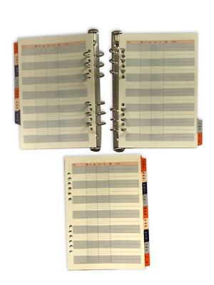 A5 Format Adressindex 9 Seiten passend für A5 Format 148x210mm 12 Löcher creme col