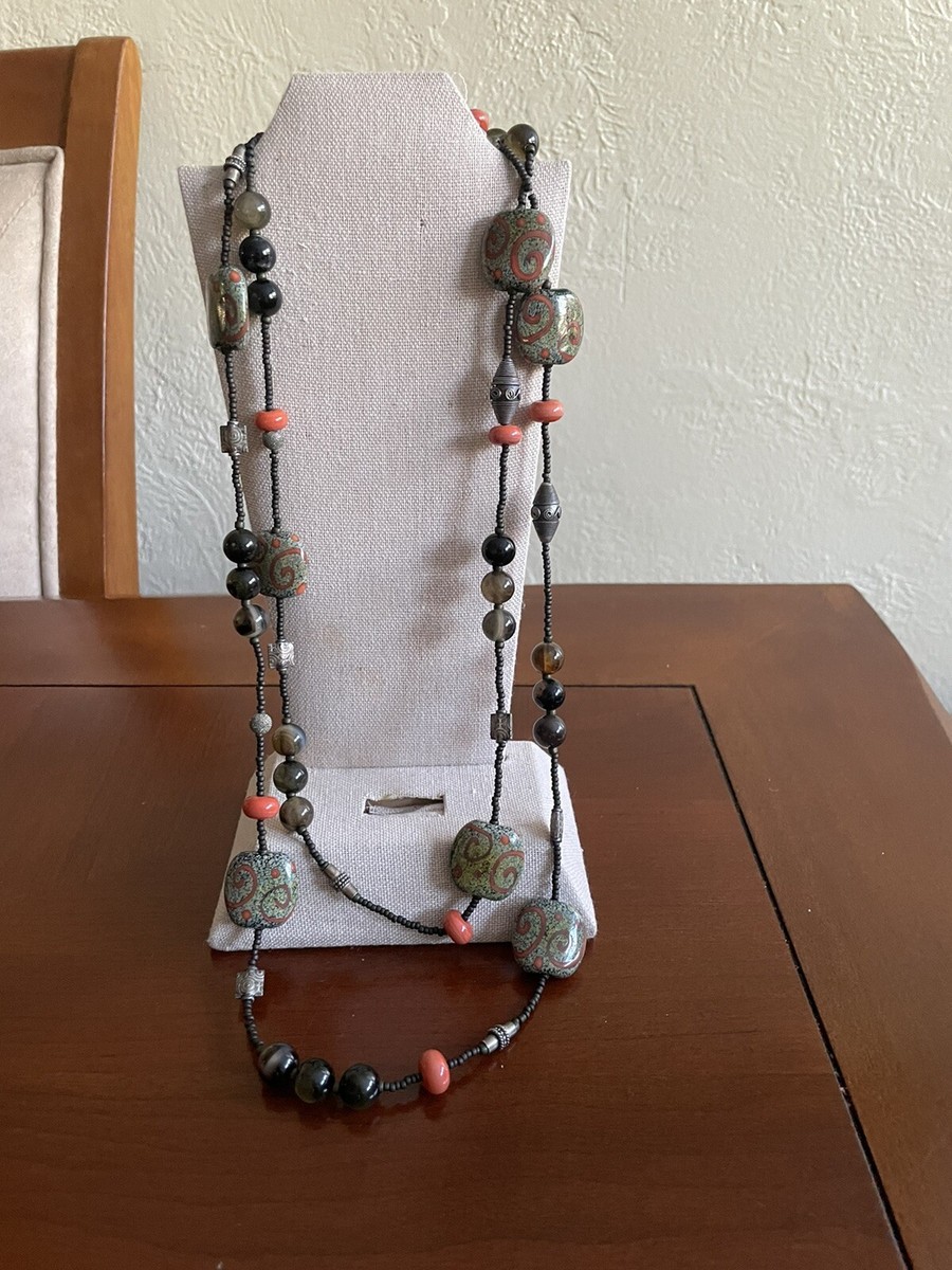925 Saki sterling Silver Beaded Necklace