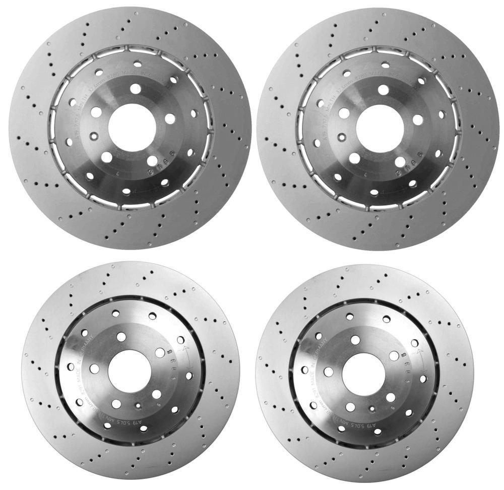 SHW OEM Front 365mm Rear 356mm 2 Piece Drilled Brake Disc Rotors Kit For Audi R8