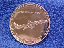 1983 BOEING EMPLOYEEs COIN CLUB Pewter 757 Jetliner Medal  .ABs