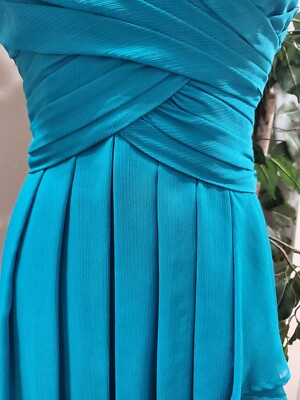 teal bridesmaid dresses david's bridal Dark Navy A Line Floor Length V-neck Chiffon Bridesmaid Dress main image 1