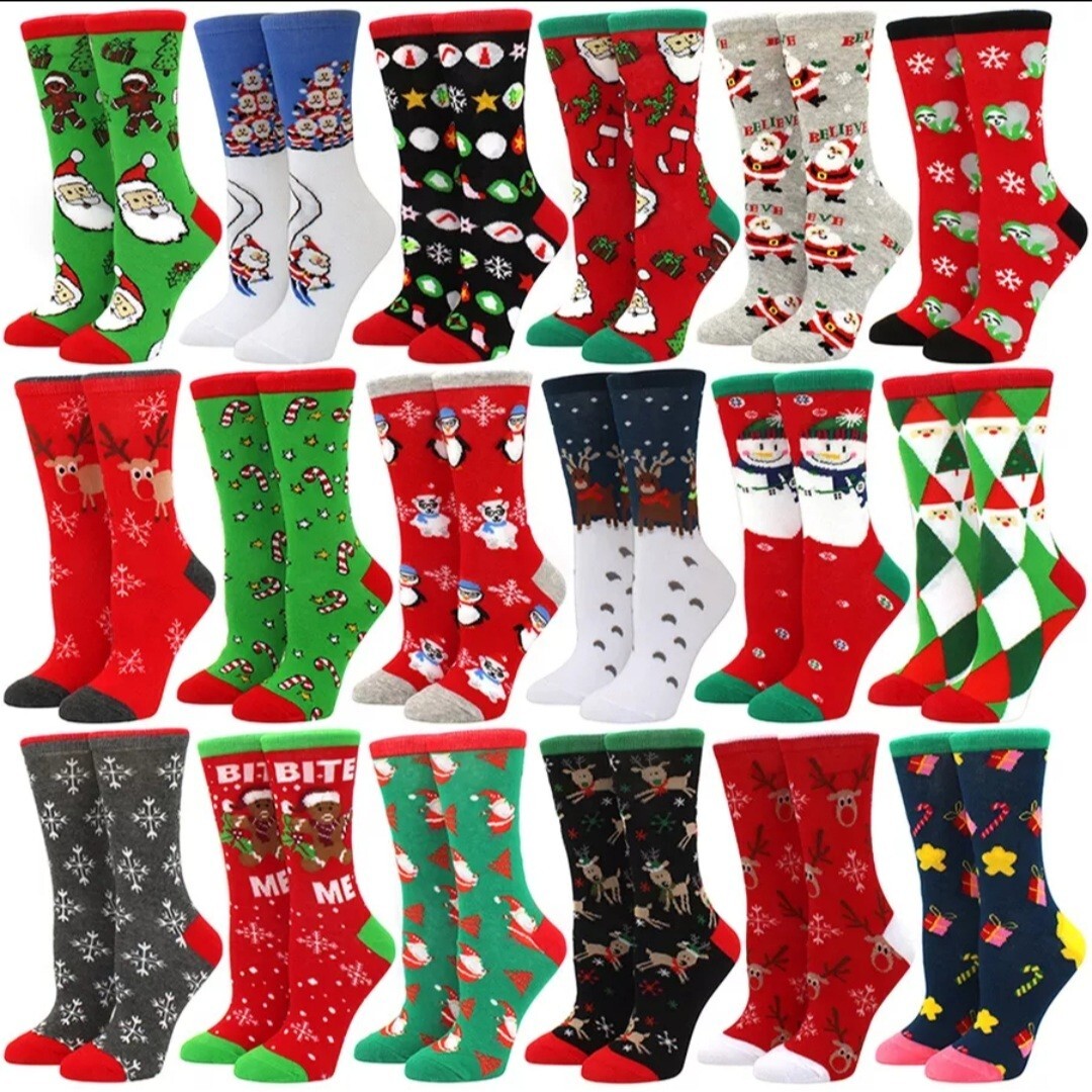 Calcetines navideños para hombre y mujer, calcetería de algodón