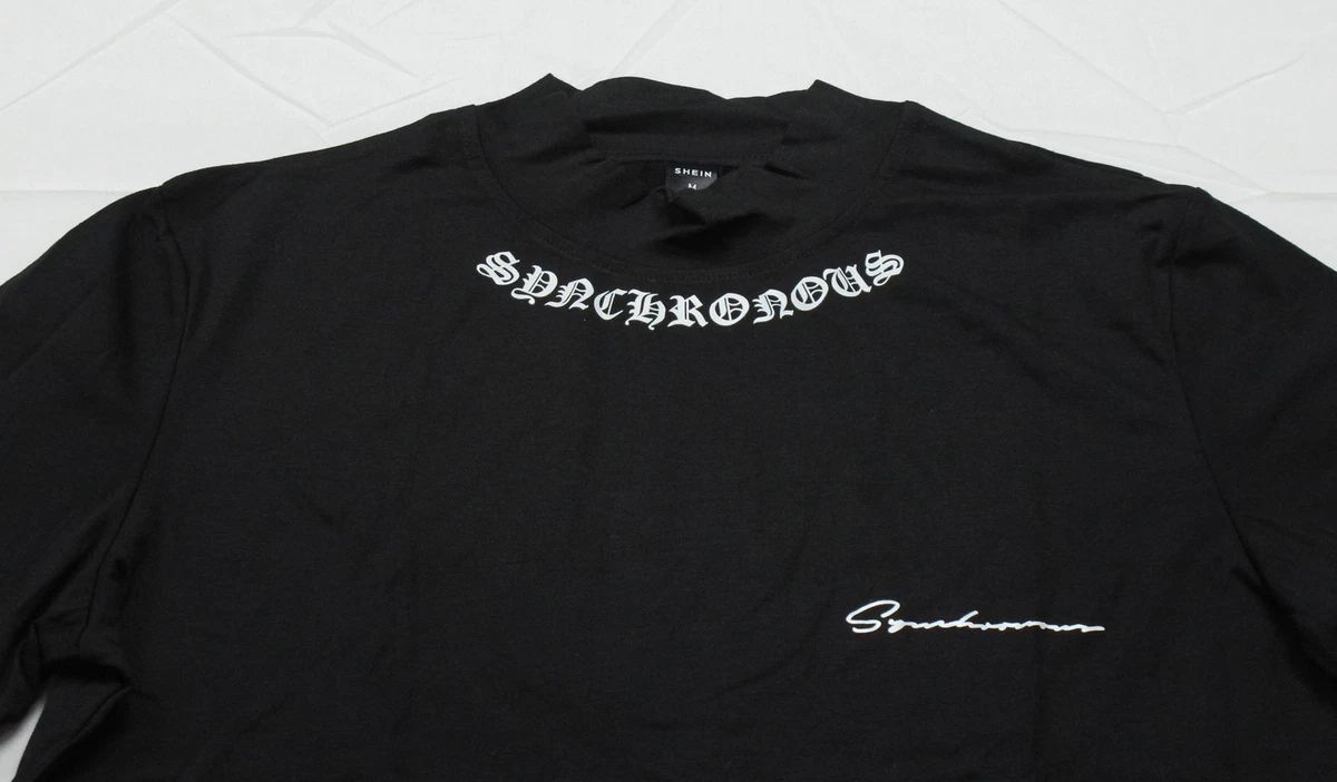 Shein Men s Manfinity Homme Letter Graphic Mock Neck Tee CG2 Black Medium