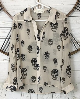 sheer skull blouse