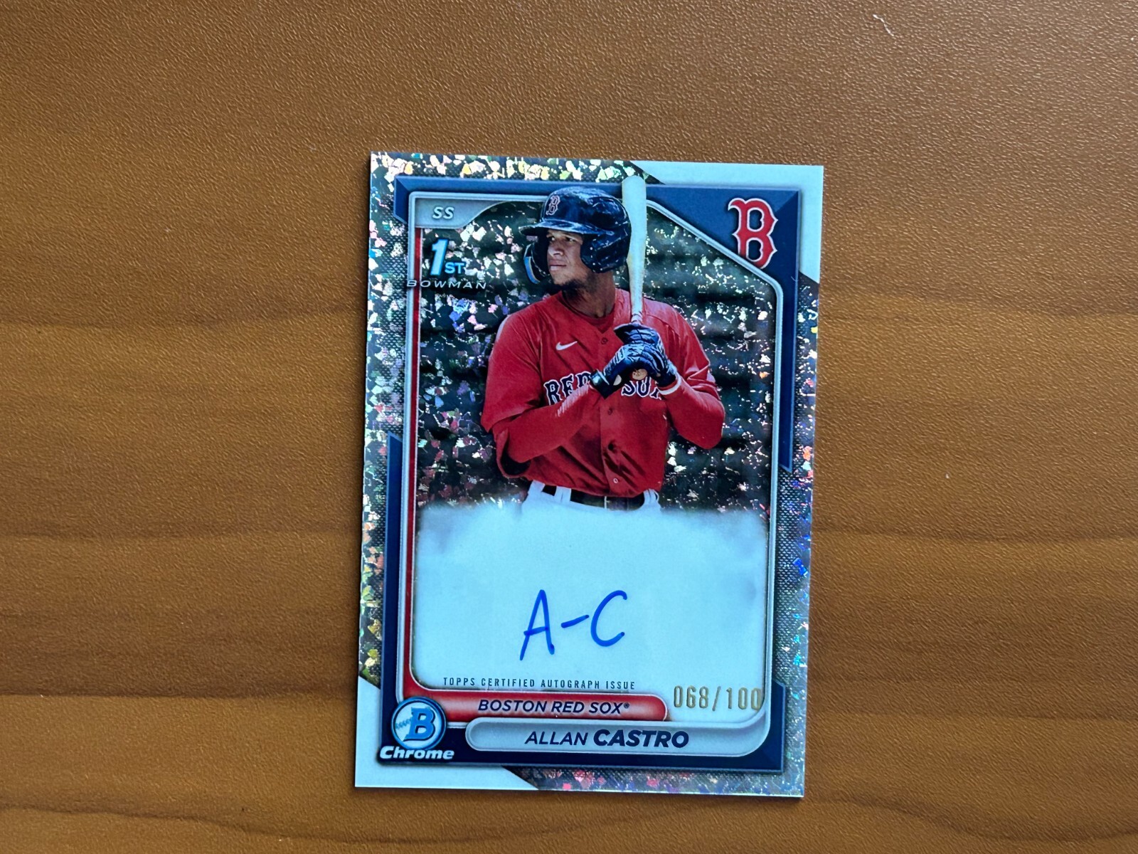 Allan Castro 2024 Bowman Chrome Mini Diamond Refractor #CPA-ACA Auto /100