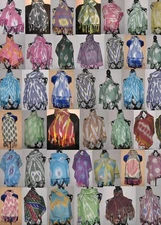 HAND MADE UZBEKISTAN NATURAL IKAT ADRAS  DESIGN COTTON SCARF IN VARIATION