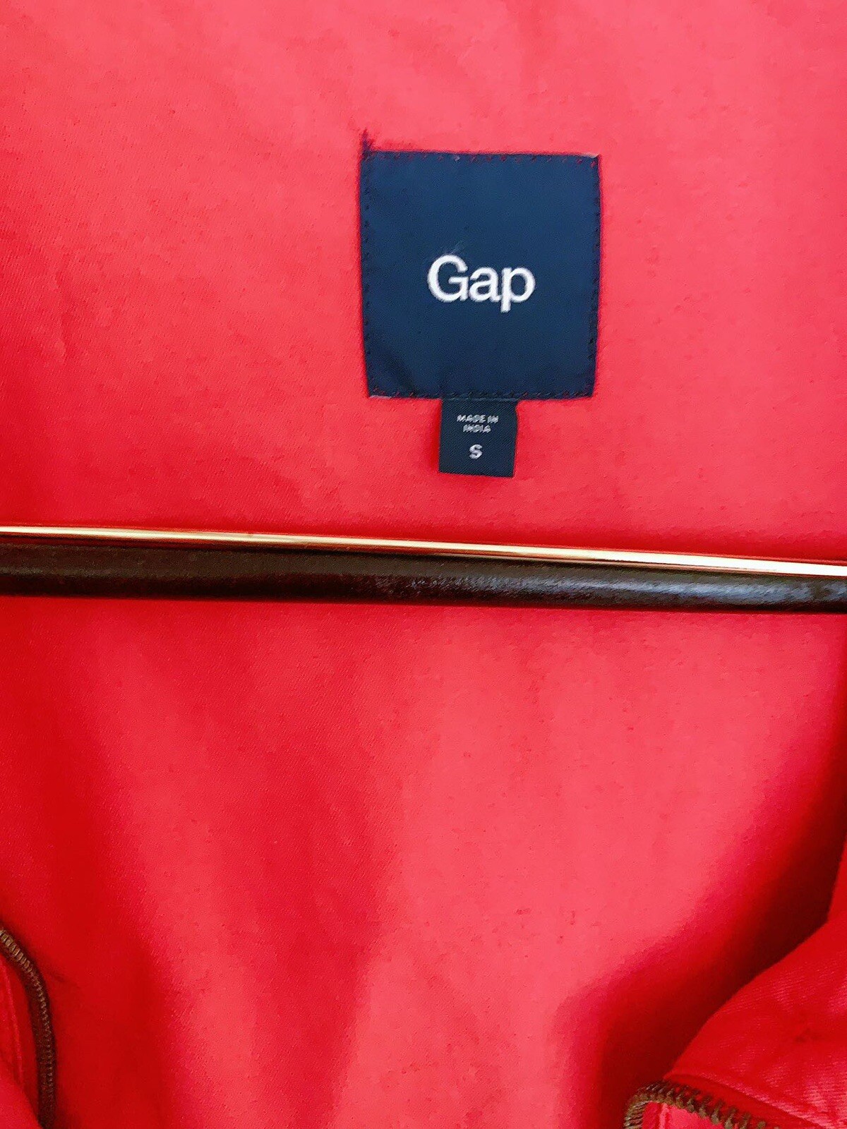 Gap Bright Red Mid Length Light Jacket Size S cot… - image 7