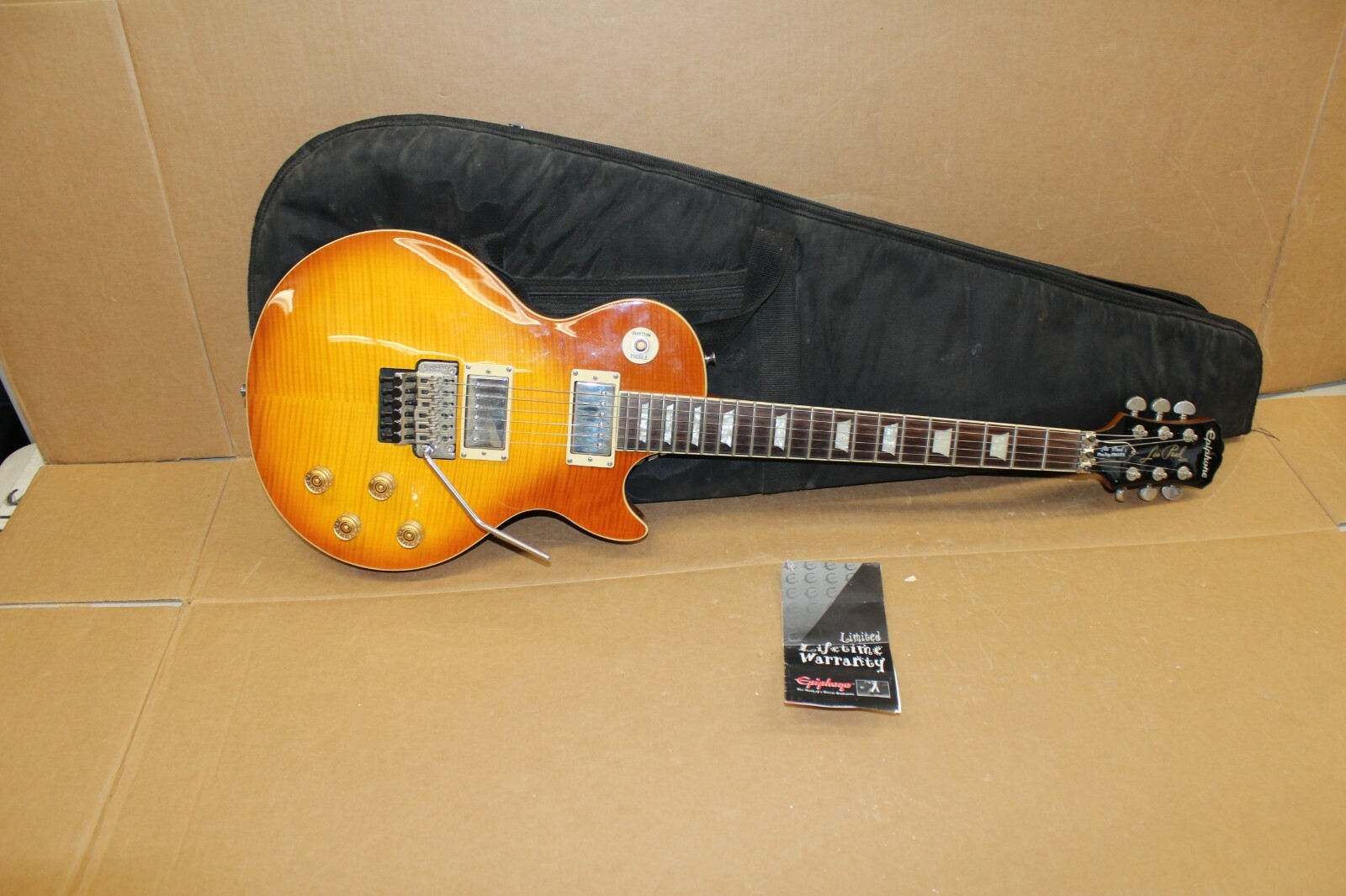 Epiphone Les Paul Plustop Pro Fx Vintage Sunburst Floyd Rose Trem Factory 2nd For Sale Online Ebay