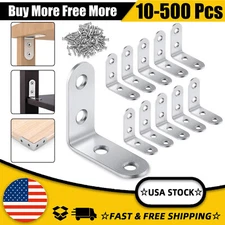 10-500X L-Shaped Bracket Right Angle Thickened Corner Brace Stainless Steel Lots