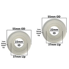 Silicone Toilet Flush Valve Seal, 55mm OD, 22mm ID, 37mm Raised Lip 2 pack 