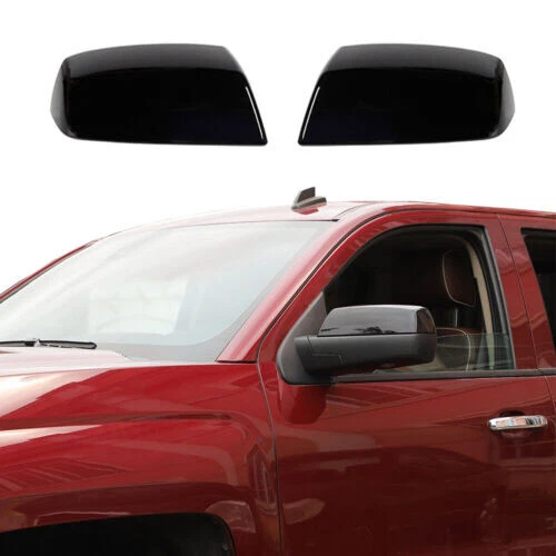 Black Side Rearview Mirror Cover Trim For Chevy Silverado/GMC Sierra 2014-2018
