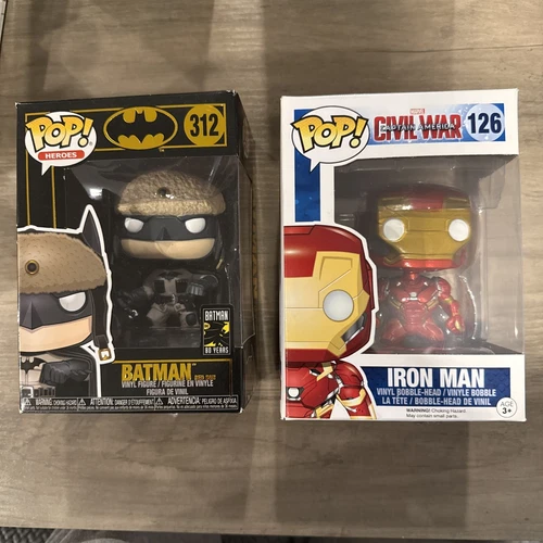 Funko POP! Captain America 3 Civil War-Iron Man #126 & Batman(Red Son 2003) #312