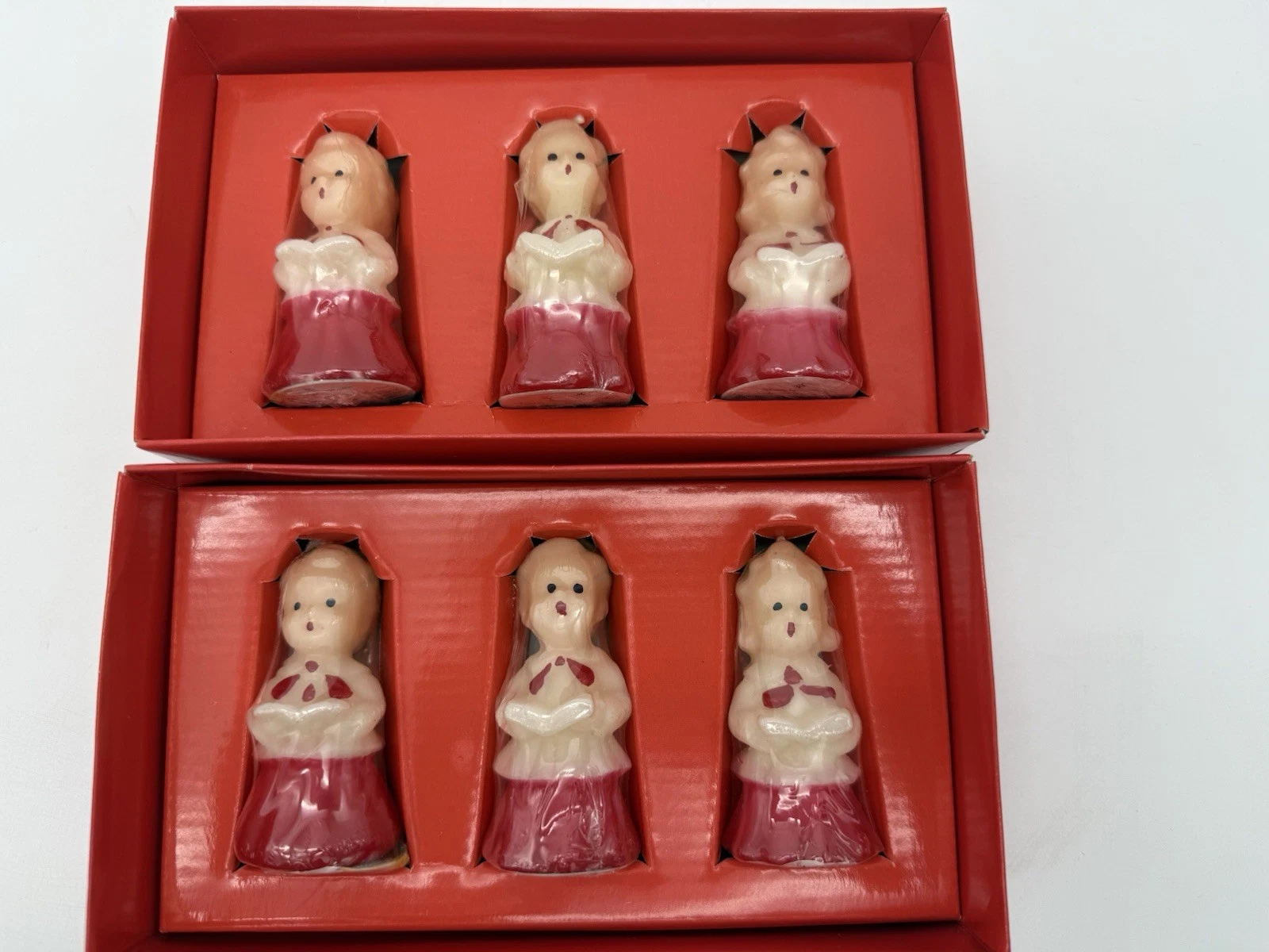 Vintage Shiny Brite Christopher Radko Lot of 2 Boxes Christmas Caroler Candles - product detail image 1