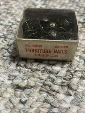 Vintage Oxford Brand Domed Brass Furniture Upholstery Nails. NOS Original 32 Ct.