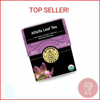 Buddha Teas Organic Alfalfa Leaf Tea - OU Kosher, USDA Organic, CCOF, 18 Bleach-