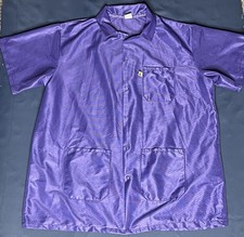 TECH WEAR MADE IN U.S.A Button Down T-SHIRT Size XL Purple Short Sleeve