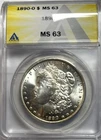 1890 O Morgan Silver Dollar $1 - ANACS MS63 - Just a beautiful high grade 90%