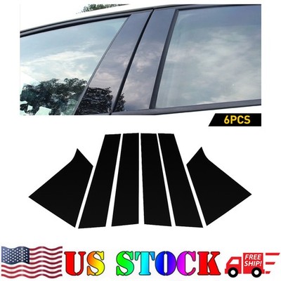 6pcs Glossy Black Pillar Posts Door Trim Cover For Chevrolet Malibu 2016-2021