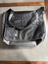 Black Laptop Messenger Bag X Crossbody Work Travel Messenger Nylon Faux Leather