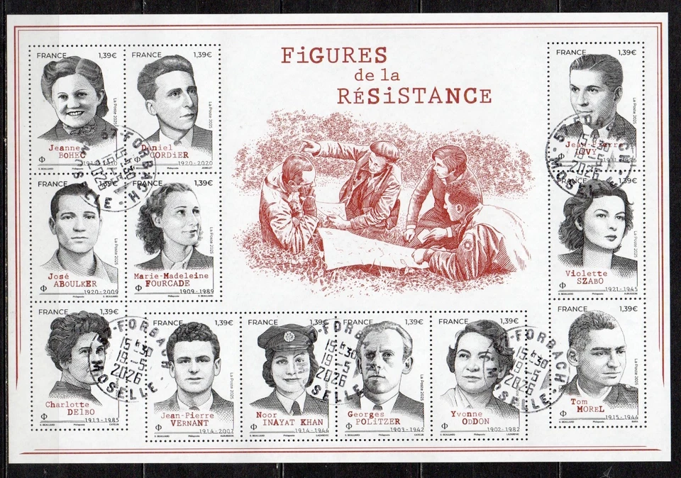 FRANCE 2025 Bloc Figures de la résistance oblitéré cachet rond - Photo 1/1