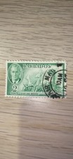 1950 Barbados 2 cents postage stamp featuring King George VI