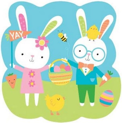 Hello Bunny Rabbit Animal Cute Easter Holiday Party Decoration 10.5'' Cutout