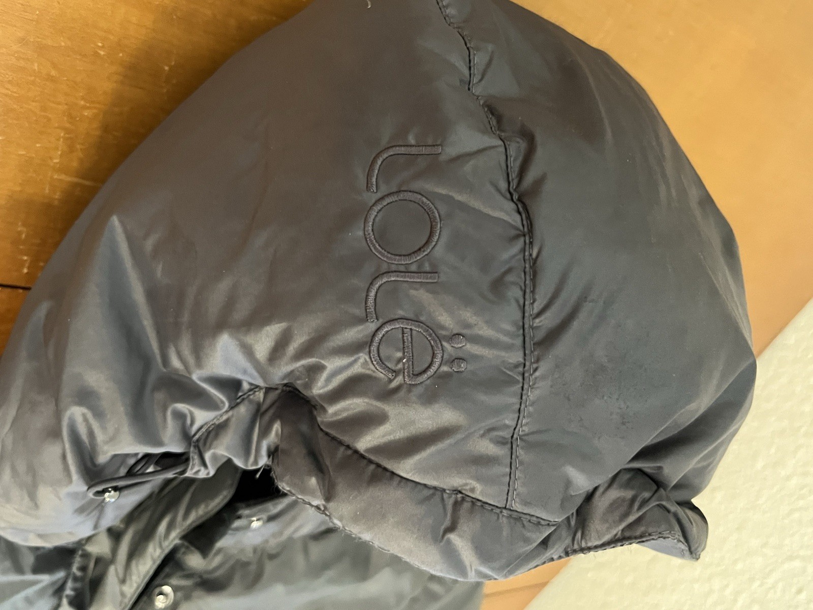 Lolë Duck Down Insulated Hooded  Women Medium Long Jacket Dark Grey Lightweight