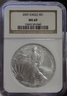 2007 US Silver Eagle $1 NGC MS69