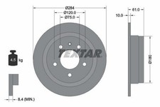 2x TEXTAR Bremsscheiben Hinten für BMW 5 Limousine (E28) 6 Coupe (E24)