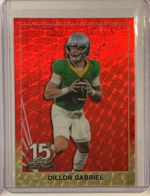 2025 Leaf 15th Anniversary Dillon Gabriel Super Prismatic Gold Red Proof 1/1
