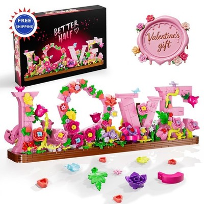 WIDELAND Heart Ornament Building Toy Kit, 791PCS Flowers Roses Botanical DIY Set