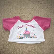 Happy Birthday Teddy Bear Shirt Pink White Build-A-Bear shirt