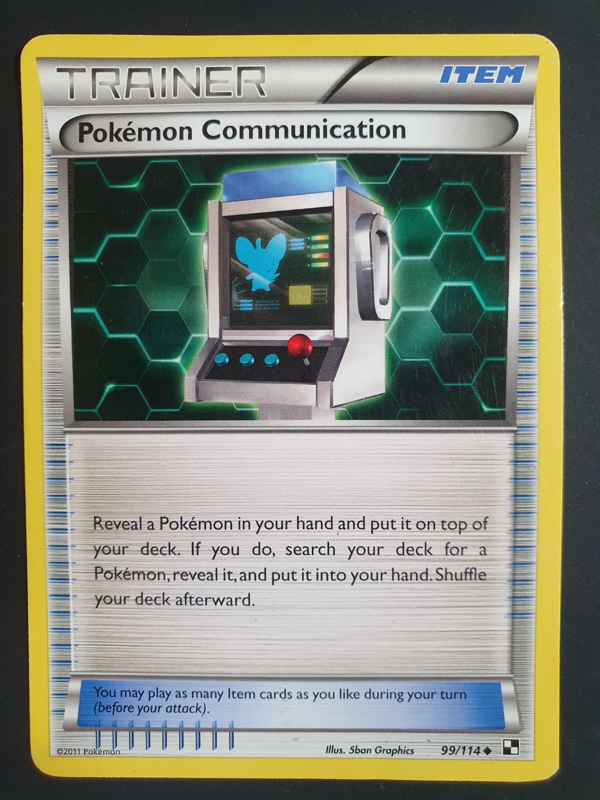 Pokemon Communication 99/114 Trainer - Black & White Set - Pokemon Card - LP