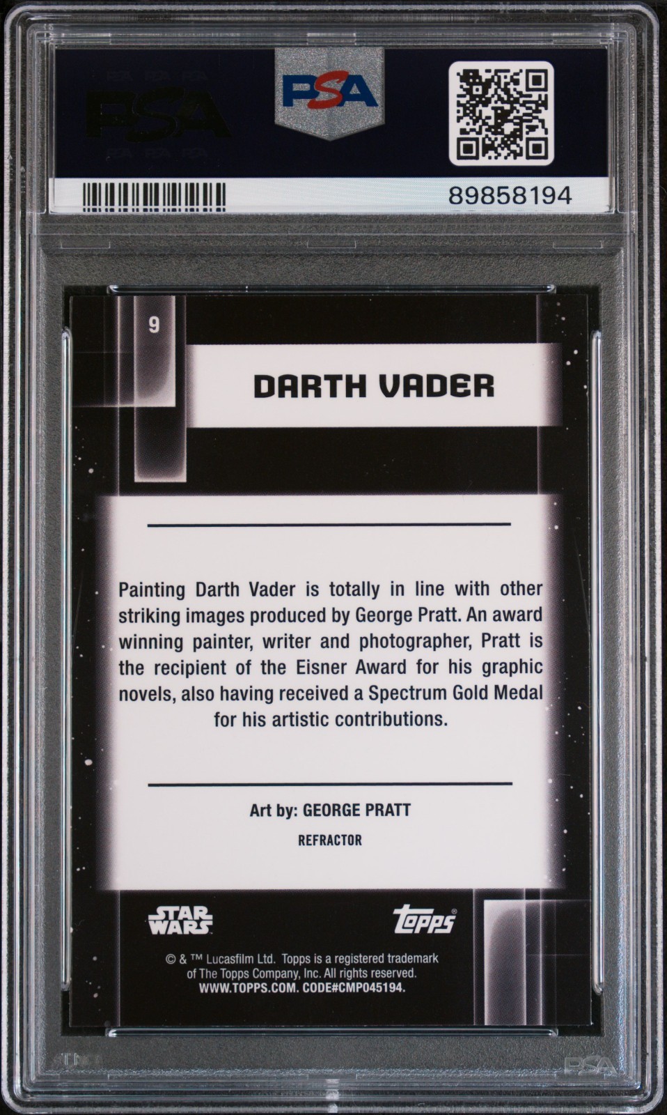 (PSA 10) 2021 Star Wars Galaxy #9, “Darth Vader” Refractor view 3