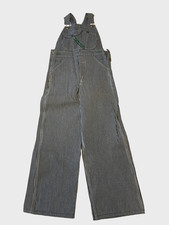 Key Imperial Striped Blue Denim Overalls / Bibs, Boys Size 9, NWT