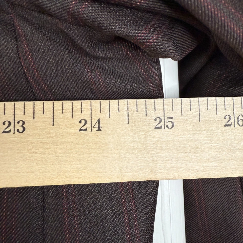 Lou Myles 套装男式 48XL 棕色双细条纹 3 按钮帆布外科医生袖口复古 — 第 3/4 张图片