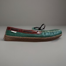 L.L. Bean Wicked Good Women's Size 9 Moosehide Slippers Moccasins Green Leather