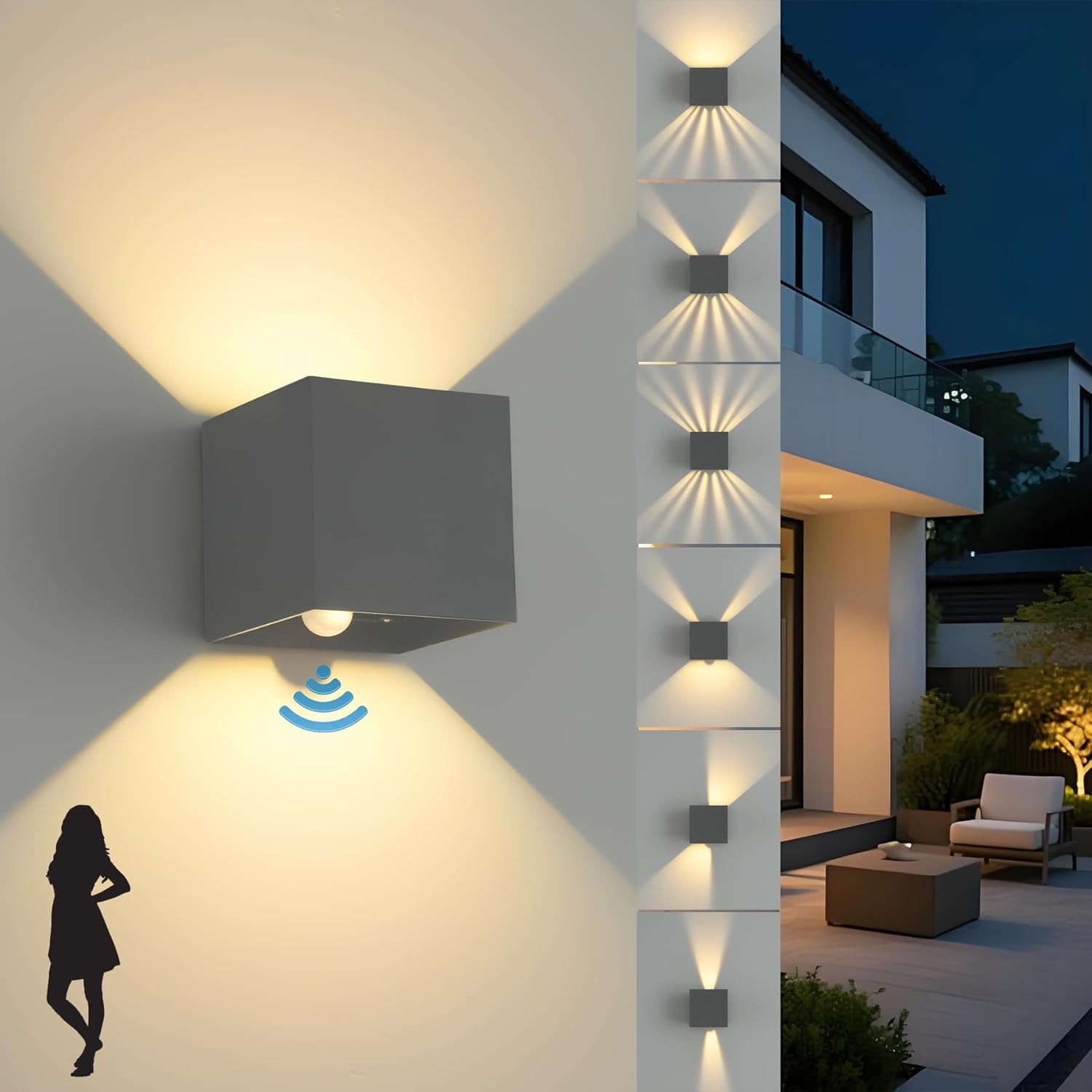 Lampada Muro Esterno LED con Fotocellula e Sensore IP65 | Robusta