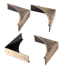 Metal Corner Protector, 4 Pcs Antique Edge Safety Guard Cabinet Furniture Cor...