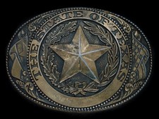UA05137 VINTAGE 1970s  THE STATE OF TEXAS  COMMEMORATIVE BELT BUCKLE