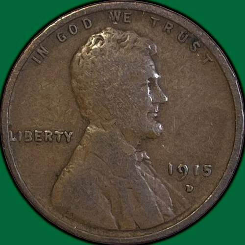 1915-D Lincoln Wheat Cent Very Good VG Coin #36151
