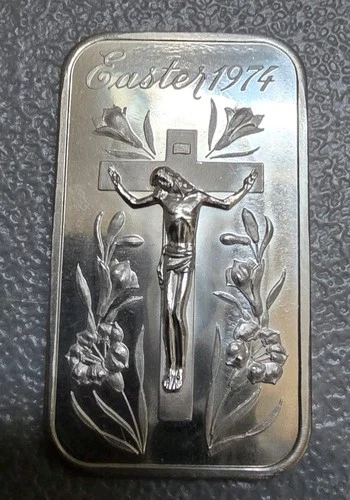 Madison Mint 1 oz .999 Fine Silver Bar 1974 Easter Collectible Bullion