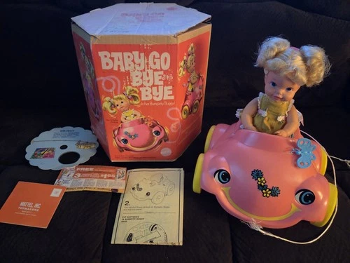 Vintage Mattel BABY GO BYE BYE Bumpity car, Bouncy Baby, Box Untested