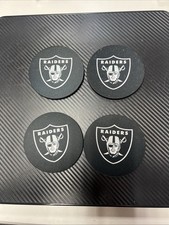NFL LAS VEGAS RAIDERS FOUR PIECE LICENSE COASTER SET GAME ROOM, BAR, GARAGE ,